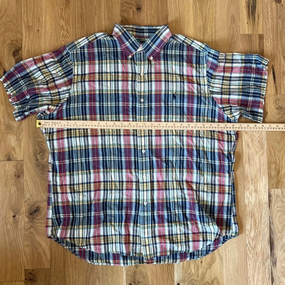 Mens Ralph Lauren Classic‎ Fit Plaid Button-Down Short Sleeved SZ XL - Picture 3 of 5